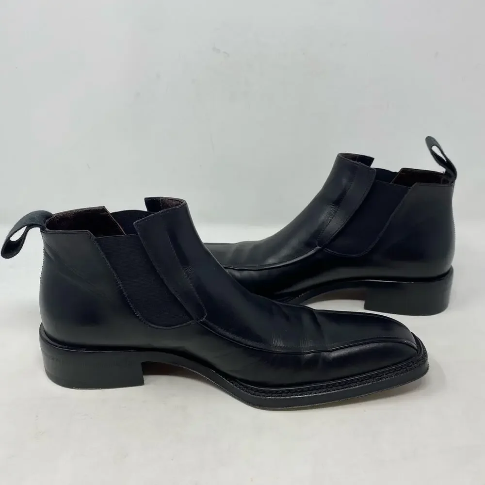 Cesare Paciotti Italian Black Leather Booties Mens Size 6.5